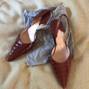 Gianni Milanesi alligator sling backs
